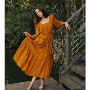 Christy Dawn Bianca Dress Turmeric Orange Rust XS